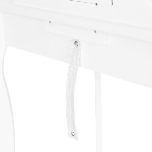 Masuta de toaleta din lemn pentru machiaj, eleganta, include masa, scaun, sertar, oglinda, Ecotoys, 110x 65 x 43 cm, Alba - Img 4