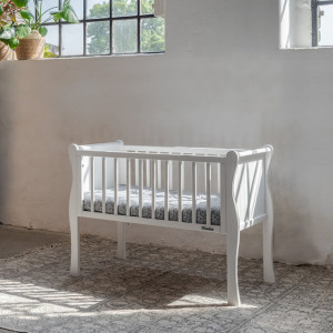 Patut copii, 90 x 40 cm, Pin + MDF, Woodies, Noble Crib, Alb - Img 3
