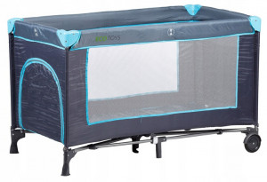 Patut De Voiaj, Ecotoys, 610, Pliabil, Usa Cu Fermoar, Plasa De Tantari, 125 x 65 x 73 cm, Albastru