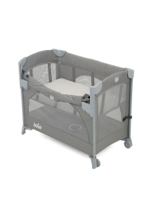 Patut pliant pentru cosleeping Joie Kubbie Foggy Gray - Img 1