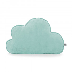 Perna decorativa din bumbac velur, moale, sub forma de Nor, 40 x 30, Sparrow, Cloud, Azure