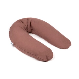 Perna mare 3 in 1 Doomoo Comfy Big Tetra Brick din bumbac organic: perna gravide, suport pentru hranire, suport pentru bebe
