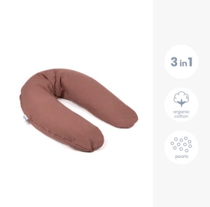 Perna mare 3 in 1 Doomoo Comfy Big Tetra Brick din bumbac organic: perna gravide, suport pentru hranire, suport pentru bebe - Img 3