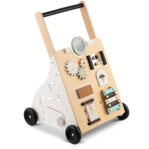 Premergator Impingator din lemn, tip carucior, pentru copii, Ricokids, RK-875, cu tabla de activitati, - Img 3