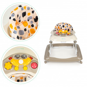 Premergator interactiv pentru copii, Ecotoys, 2 in 1, impingator educativ, Beige - Img 5