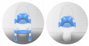 Reductor pentru toaleta, 2in1, cu scara detasabila, antiderapant, Ricokids, Albastru - Img 5