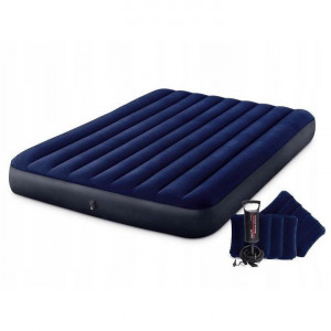 Saltea pneumatica pentru doua persoane, Intex, Queen, 203 x 152 x 25 cm, Albastru - Img 6