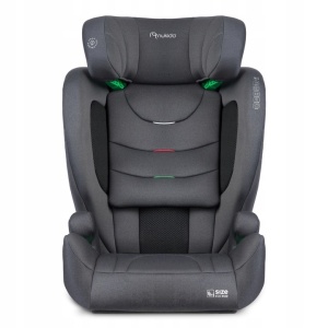 Scaun auto transformabil in inaltator pentru copii, inclinare reglabila, 2 grupe de varsta, 4 - 12 ani, 15-36 kg, inaltime 100 - 150 cm, tetiera reglabila, isofix, ECE R129, Nukido, Louis, Negru/Gri - Img 2