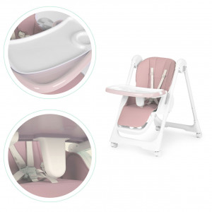 Scaun Pentru Hranire, Ecotoys, Ajustabil, 2 in 1, tava detasabila, suport pentru picioare reglabil, spatar reglabil, Roz - Img 8