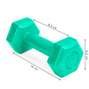 Set 2 Greutati pentru exercitii fizice, gantere hexagonale, ModernHome, 2 x 0,5 kg, 16 x 6,5 cm, Verde - Img 2