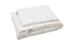 Set 2 piese Lenjerie de pat pentru copii, perna 30 x 40 cm, pilota 75 x 100 cm, Tiny Star, Harmony