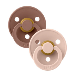 Set 2 suzete pentru bebelusi, BIBS, Colour Latex, tetina anatomica, 0 luni+, Blush / Woodchuck - Img 2