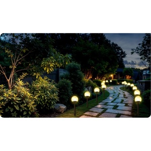 Set 4 Lampi pentru Gradina, Ilumen, L-103, cu incarcare solara, LED-uri cu filament, rezistente la apa IPX4, senzor de lumina, pornire automata - Img 4