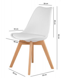 Set 4 scaune moderne, stil scandinav cu picioare din lemn masiv si perna din piele ecilogica, transparente - Img 7