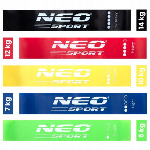 Set 5 benzi de rezistenta, Neo-Sport, NS-959, 5 niveluri de rezistenta, saculet inclus - Img 3