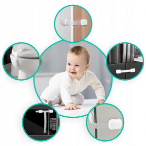 Set 6 Incuietori Pentru Dulapuri, Ricokids, 798100, protectie pentru copii, autoadezive, reglabile - Img 7