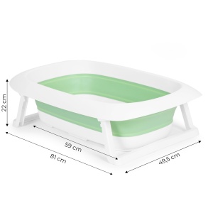 Set - Cadita pliabila pentru bebelusi, cu Dop Senzor de temperatura, suport antiderapant, Ecotoys, HA-B31Green, cu Perna pentru cadita, Ricokids - Img 6