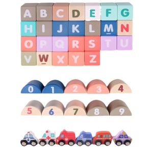 Set Covoras Pentru Copii, 55 x 42 cm, tip puzzle, cu Blocuri de Construit, Ecotoys, City, 115 piese - Img 6