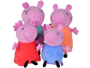 Set de plus pentru copii, Peppa Pig Family,cu masina, Jokomisiada, ZA5436 - Img 5