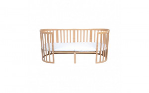 Set Extensie din lemn pentru Patut Junior Waldin Evolutiv 7in1, Rotund/Oval, Natural, cu Saltea - Img 2