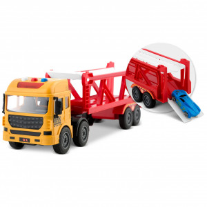 Set masinuta de jucarie, XXL, camion de remorcare, 5 masinii, Ricokids, RK-760, sunete realiste, lumini LED, rampa de coborare, tractiune fata, alimentare pe baterii - Img 2