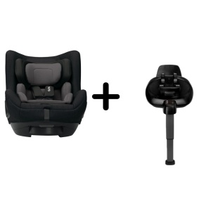 Set Scaun auto rotativ i-Size Nuna TODL next Caviar, 40-105 cm + Baza isofix BASE next i-Size pentru TODL next - Img 1