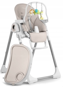 Set - Scaun de masa reglabil, multifunctional, 3in1, pliabil, inaltime reglabila, spatar reglabil, pozitie de somn, tava detasabila, Nukido, Belo, Gri + Bara de jucarii - Img 3