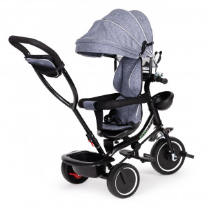 Tricicleta pentru copii, Ecotoys, cu scaun rotativ, control parental, elemente detasabile, Gri - Img 6