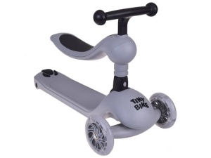 Trotineta cu 3 roti, pentru copii, roti cu lumini, ghidon reglabil, Tiny Bike, Gri, SP0783 SZ - Img 2