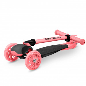 Trotineta de echilibru pentru copii, Ricokids, Loco, cu 3 roti, lumini LED, pliabila, ghidon reglabil, pana la 25 kg, Roz, 765108 - Img 7