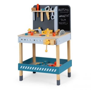 Atelier De Lucru Pentru Copii, 5 unelte din lemn, 42 Accesorii, Ecotoys, ESC-W-033 - Img 1