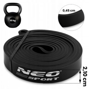 Banda elastica de rezistenta, pentru exercitii fitness, Neo-Sport, NS-960, antrenament in sala de gimnastica, gimnastica de recuperare, Negru - Img 5
