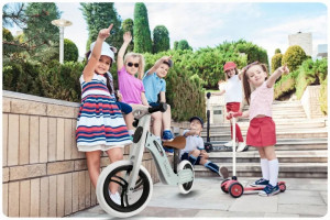 Bicicleta de echilibru din lemn pentru copii, scaun din spuma, roti 12 inchi, Ricokids, Veltino, 7618, Albastra - Img 5