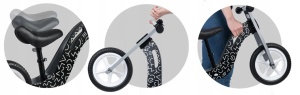 Bicicleta de echilibru din lemn pentru copii, scaun din spuma, roti 12 inchi, Ricokids, Veltino, 7615, Neagra - Img 8