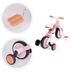 Bicicleta de echilibru Ecotoys, 3in1, inaltime reglabila, sarcina maxima 30 kg, Roz - Img 5