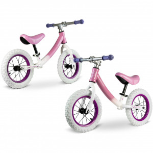 Bicicleta de echilibru pentru copii Ricokids alb si roz - Img 4