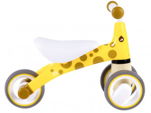 Bicicleta de echilibru pentru copii, roti duble, pentru interior / exterior, max 20 kg, 18 - 36 luni, Ecotoys, Girafa, Galbena - Img 4