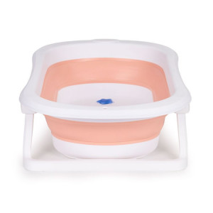 Cadita pliabila pentru bebelusi, cu Dop Senzor de temperatura, suport antiderapant, Ecotoys, HA-B27 PINK - Img 3