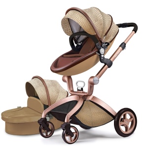 Carucior Copii Hot Mom 2 in 1 Beige, 0-3 ani, sezut reversibil