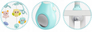 Carusel mobil, Ricokids, cu proiector de lumini si telecomanda, stelute colorate, jucarii, temporizator, RK-813, Albastru - Img 4