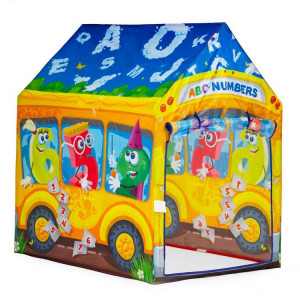 Cort de joaca pliabil, iPlay, Autobuz, pentru copii, motive grafice, 96x73x102 cm - Img 8
