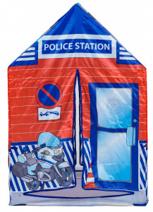 Cort de joaca pliabil, iPlay, Police, pentru copii, cu 2 intrari si motive grafice, 95x72x102 cm - Img 3