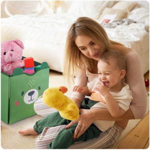 Covoras educational pentru copii, 103,5 x 97,5 cm, 2in1, Organizator jucarii, 33 x 39 x 36,5 cm, Nukido,Verde - Img 4
