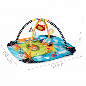 Covoras educational pentru copii, interactiv, multifunctional, cu oglinda, 110 x 100 cm, Ricokids, Povestea Vulpii Lisek - Img 2