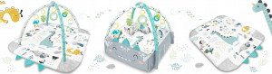 Covoras educativ pentru copii, multifunctional, pereti reglabili, 7 jucarii interactive, oglinda, 110 x 100 cm, Ricokids, Nessi - Img 7