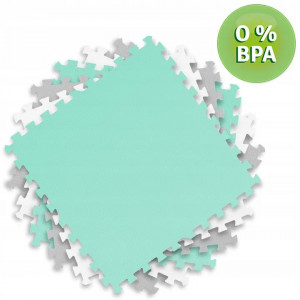 Covoras puzzle din spuma pentru copii, 180x180cm, 9 piese, Ricokids, 7504, Gri Menta - Img 5