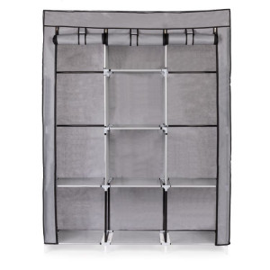 Dulap pentru haine din material textil, ModernHome, PJJSC002, 8 rafturi, 126x43,5x177 cm, Gri - Img 2
