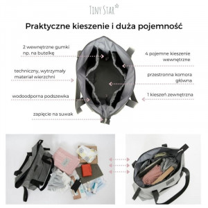 Geanta mamicii, pentru carucior si plimbare, 38 x 45 cm, Tiny Star Navy - Img 2