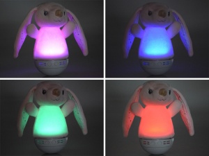 Lampa de veghe din Plus, pentru camera copilului, cu 4 lumini colorate, Iepuras, Roz - Img 5