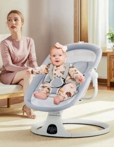 Leagan Electric Inteligent 360°, Multifunctional, Craft, 2 in 1, Cradle Swing, C2-016, Gri - Img 2